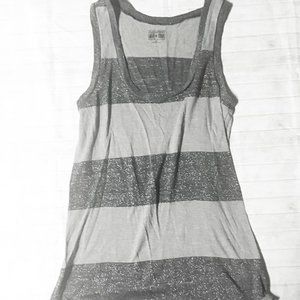 Converse One Star Metallic Striped Gray Tank Top